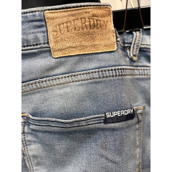 Superdry Women's Distressed Ripped Boyfriend Jeans Light Wash Denim - Picture 4 of 4